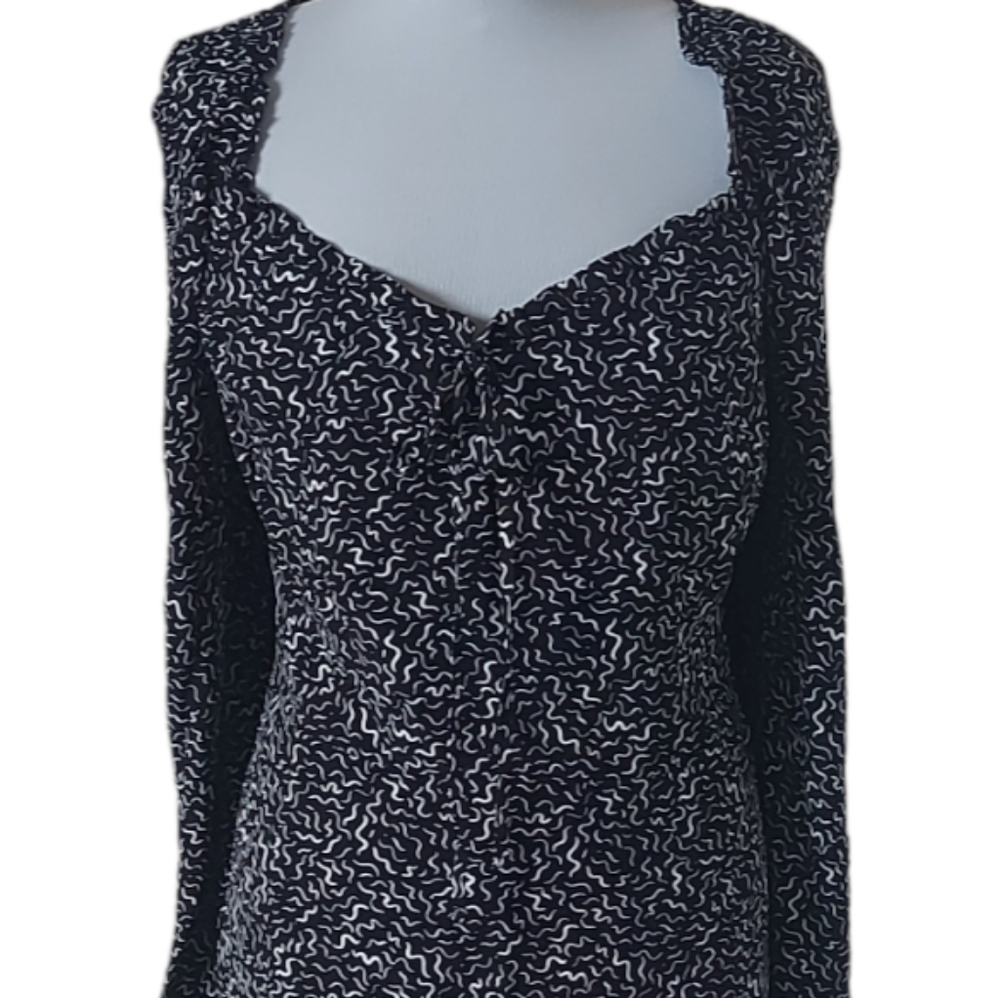 BNWT Nobody’s Child UK Size 20 Saffy Squiggle Black Curve Dress Knee Length - Picture 3 of 8